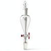 125ml,24/40,Lab Pyriform Separatory Funnel,PTFE Stopcock,Ground Joints-2