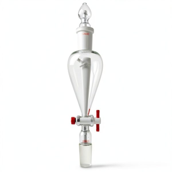 125ml,24/40,Lab Pyriform Separatory Funnel,PTFE Stopcock,Ground Joints-2