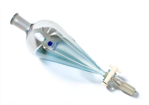 Glass Pyriform Separatory Funnel 500ml 24/40 PTFE Stopcock Deschem-7