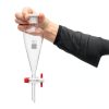 United Scientific SF149-50 Glass Conical Seperatory Funnel with PTFE Stopcock and Plastic Stopper, 50ml Capacity (Pack of 2)-2