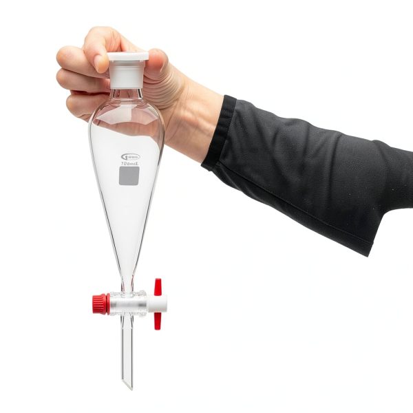 United Scientific SF149-50 Glass Conical Seperatory Funnel with PTFE Stopcock and Plastic Stopper, 50ml Capacity (Pack of 2)-2