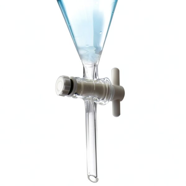 FSLAB Borosilicate Glass 1000ML Heavy Wall Conical Separatory Funnel with 24/40 Joints and PTFE Stopcock + Laboratory Distillation Support Rack for Titration Extraction Lab,Food,pear - 1L-5